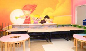 school cartoon wall painting artist