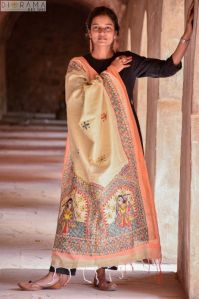 Madhubani Hand Painted Dupatta