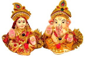 Clay Laxmi Ganesh Statue