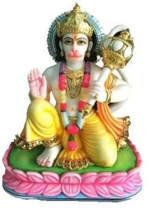 Marble Sitting Hanuman Statue