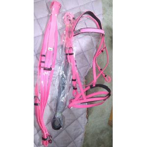 pvc bridle martingale rein set Pink