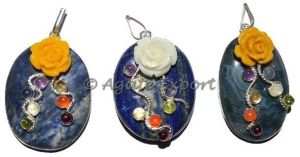 Sodalite Oval Chakra Pendants