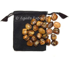 Tiger Eye Engraved Rune Sets