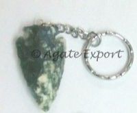 Tree Agate Arrowheads Keyring