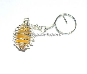 Yellow Agate Tumbled Keychain