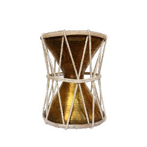 De Kulture Works Handmade Wood & Brass Drums Traditional Indian Folk Musical Instruments