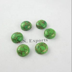 Reconstructed Copper Turquoise Round Cabochons Loose Gemstones