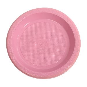 Premium Plastic Pink Round Plates
