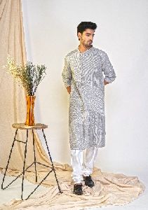 Mens Stone Grey Kurta