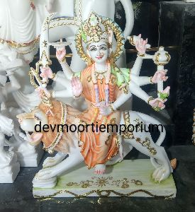 Marble Sherawali Mata Statue