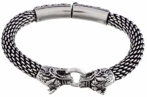 Oxidised Silver Bull Bracelet