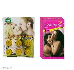 TIGER KING CREAM AND KOHINOOR PINK CONDOM 10 PCS