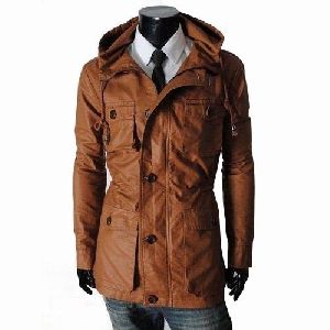 Men Leather Long Jacket