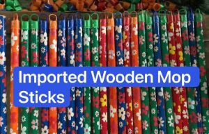 Pvc Coated Wooden Mop Stick