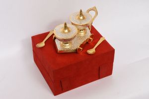 Brass Dry Fruit Trolley Set