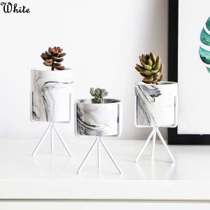 White planter pot with stand