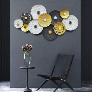 Multicolor Circular Metal Wall Art