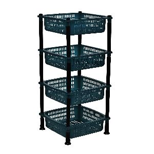 Plastic 4 Steps Kitchen Stand Rack Basket