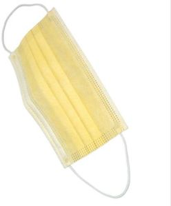 Light Yellow 3 Ply Non Woven Face Mask