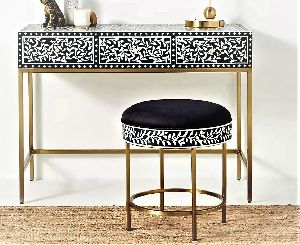 Hallway Moroccan Style Living Room Bone Inlay Console Table