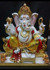 Marble Lord Ganesha Sitting Statue