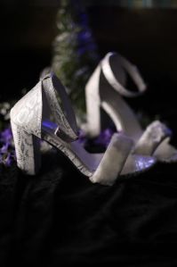 White Snake Skin Heels