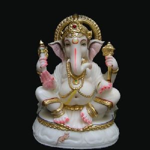 Marble Sitting Ganesha Statue