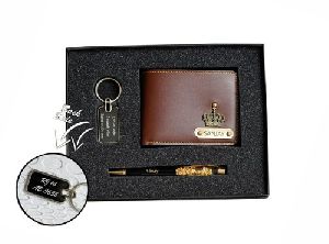 Mens Leather Wallet Gift Set