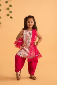 Kids Zari gota suit Set