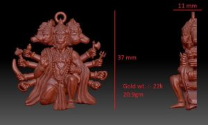 Hanuman ji murti 3D Cad