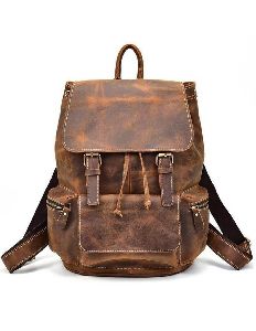 Handmade Crazy Horse Leather Backpack