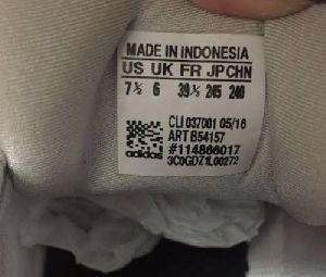 shoe label