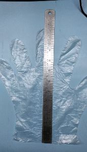 Polythene disposable gloves