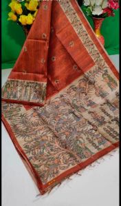 Madhubani hand painted saree...