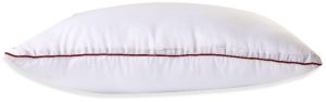 White & Red Piping Single Piece Bed Pillow