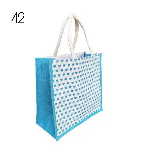 Sky Blue Jute Shopping Bag