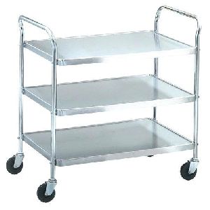 Stainless Steel Four-Wheel Utility Trolley