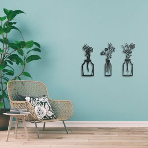 Spring Flowers Sign Metal Wall Art set/3