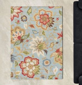 Flower Pattern Hand Tufted Wool Design Rug