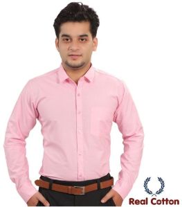 Real Cotton LT Pink Men's Plain Shirts