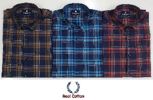 REAL COTTON MEN'S TRENDY CHECK SHIRT