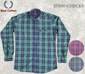 REAL COTTON SLIM FIT SOFT FABRIC CASUAL CHECK SHIRT