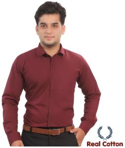 Real Cotton Twill-17000 Maroon plain shirts