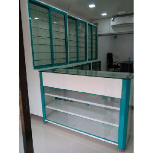 Wooden Medical Shop Counter
