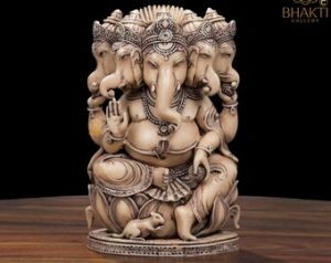 Soapstone Five Face Ganesh Statue