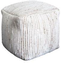 White Cotton Pouf