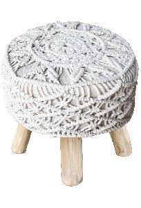 White Ottoman Stool