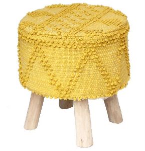 Yellow Ottoman Stool