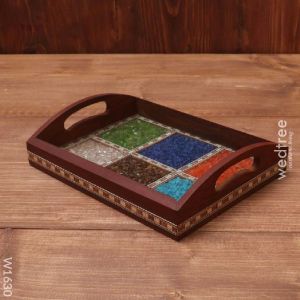 Wooden Gem Stone Tray