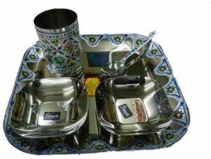 Stainless Steel Oxidized Dinner Set